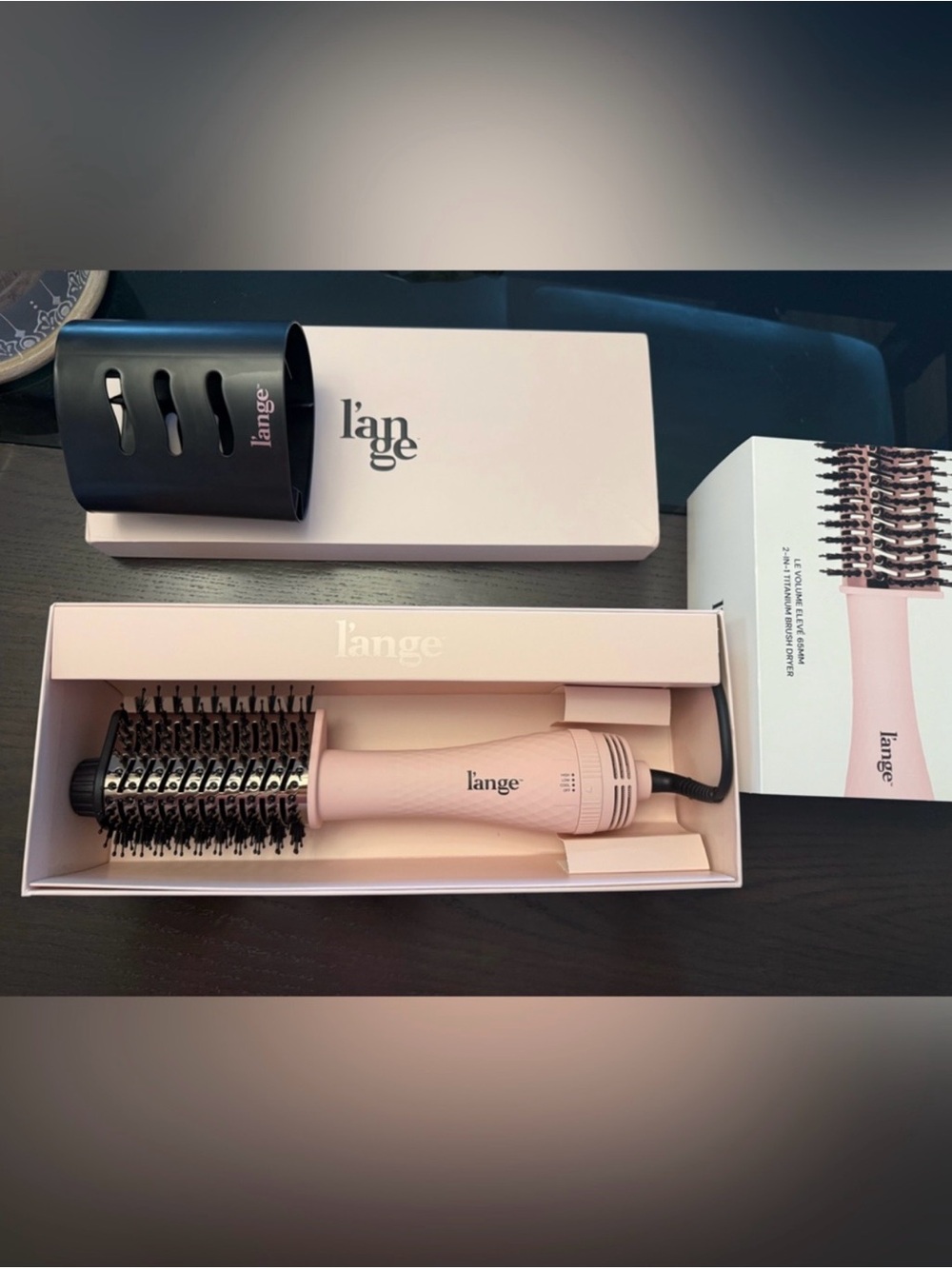 Lange Blush Pink Round Hot Air Brush Styler
